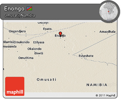 Shaded Relief Panoramic Map of Enongo