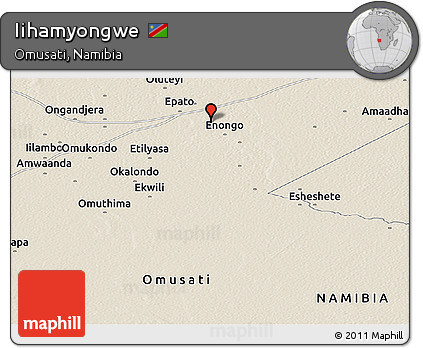 Shaded Relief Panoramic Map of Iihamyongwe