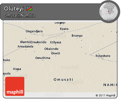 Shaded Relief Panoramic Map of Oluteyi