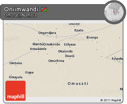 Shaded Relief Panoramic Map of Oniimwandi