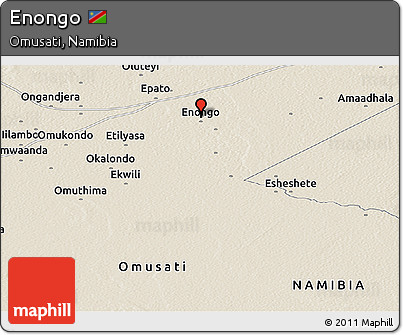 Shaded Relief Panoramic Map of Enongo