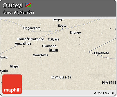 Shaded Relief Panoramic Map of Oluteyi