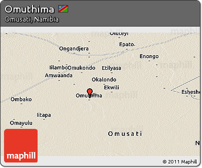 Shaded Relief Panoramic Map of Omuthima