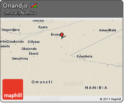 Shaded Relief Panoramic Map of Onandjo