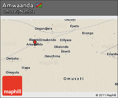 Shaded Relief Panoramic Map of Amwaanda