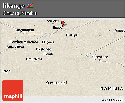 Shaded Relief Panoramic Map of Iikango