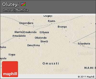 Shaded Relief Panoramic Map of Oluteyi