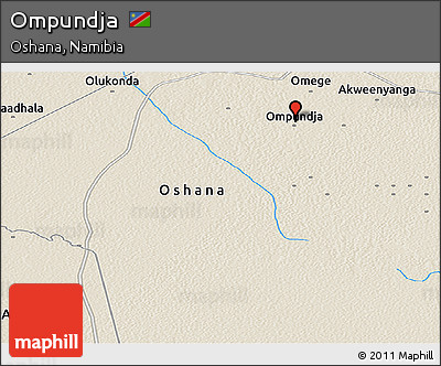 Shaded Relief Panoramic Map of Ompundja