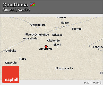 Shaded Relief Panoramic Map of Omuthima