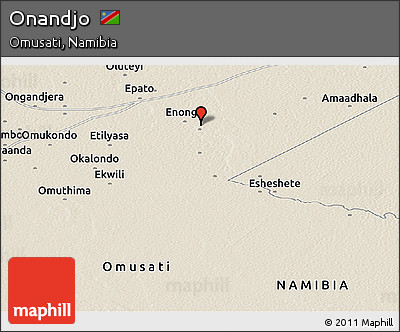 Shaded Relief Panoramic Map of Onandjo