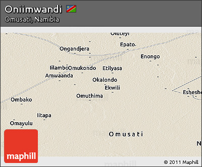 Shaded Relief Panoramic Map of Oniimwandi