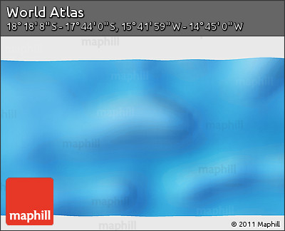 Physical 3D Map of the Area around 18° 1' 4" S, 15° 13' 29" W