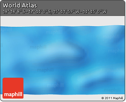 Physical 3D Map of the Area around 18° 1' 4" S, 15° 13' 29" W