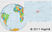 Political Location Map of the area around 18° 1' 4" S, 15° 13' 29" W