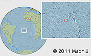 Savanna Style Location Map of the area around 18° 1' 4" S, 15° 13' 29" W, hill shading