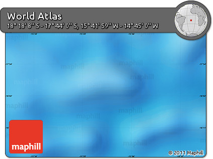 Physical Map of the Area around 18° 1' 4" S, 15° 13' 29" W
