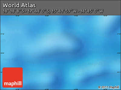 Physical Map of the Area around 18° 1' 4" S, 15° 13' 29" W