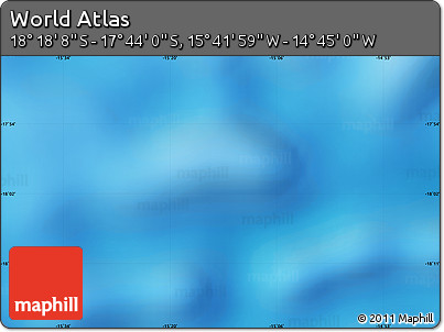 Physical Map of the Area around 18° 1' 4" S, 15° 13' 29" W