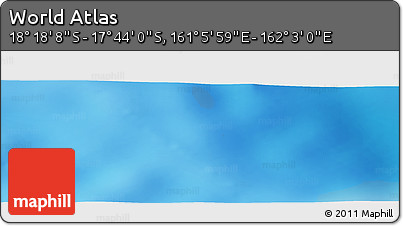 Physical Panoramic Map of the Area around 18° 1' 4" S, 161° 34' 29" E