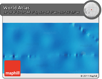 Physical 3D Map of the Area around 18° 1' 4" S, 161° 25' 30" W