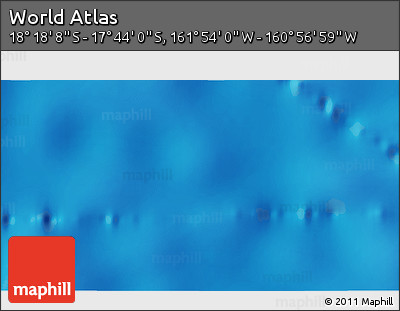 Physical 3D Map of the Area around 18° 1' 4" S, 161° 25' 30" W