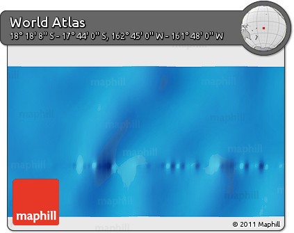 Physical 3D Map of the Area around 18° 1' 4" S, 162° 16' 30" W