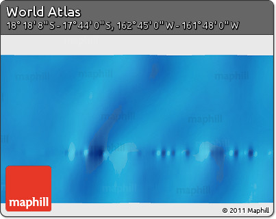 Physical 3D Map of the Area around 18° 1' 4" S, 162° 16' 30" W