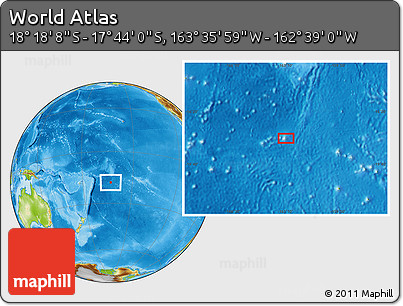 Physical Location Map of the Area around 18° 1' 4" S, 163° 7' 30" W
