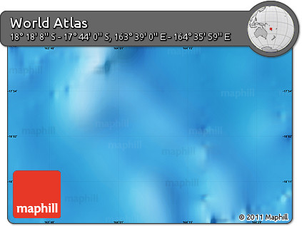 Physical Map of the Area around 18° 1' 4" S, 164° 7' 30" E