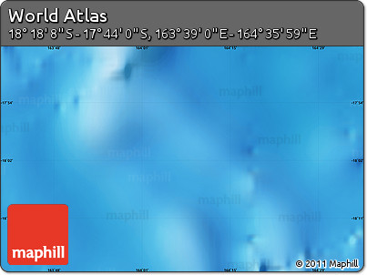 Physical Map of the Area around 18° 1' 4" S, 164° 7' 30" E