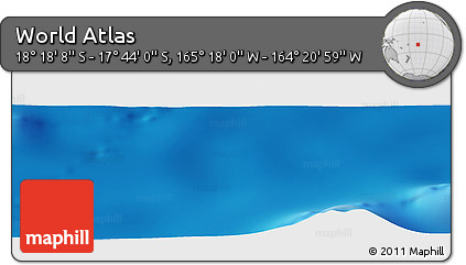 Physical Panoramic Map of the Area around 18° 1' 4" S, 164° 49' 29" W