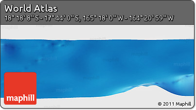 Physical Panoramic Map of the Area around 18° 1' 4" S, 164° 49' 29" W