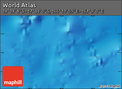 Physical Map of the Area around 18° 1' 4" S, 166° 40' 30" E