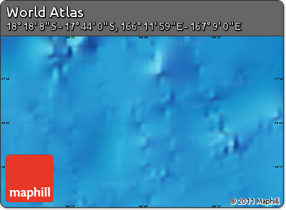 Physical Map of the Area around 18° 1' 4" S, 166° 40' 30" E