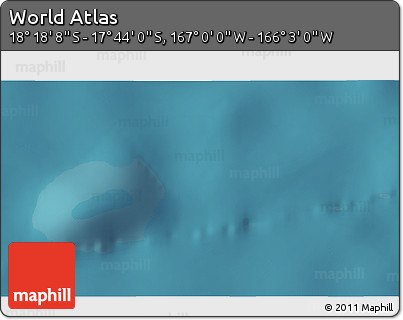 Satellite 3D Map of the Area around 18° 1' 4" S, 166° 31' 30" W