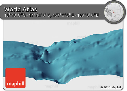 Satellite Panoramic Map of the Area around 18° 1' 4" S, 167° 31' 30" E