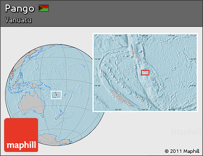 Gray Location Map of Pango, hill shading