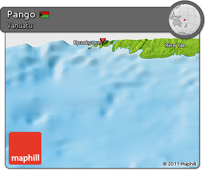 Physical Panoramic Map of Pango