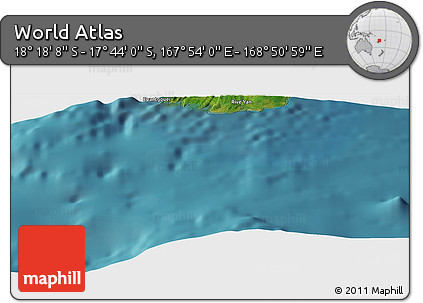 Satellite Panoramic Map of the Area around 18° 1' 4" S, 168° 22' 30" E