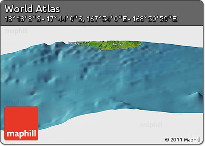 Satellite Panoramic Map of the Area around 18° 1' 4" S, 168° 22' 30" E