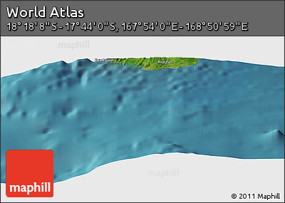 Satellite Panoramic Map of the Area around 18° 1' 4" S, 168° 22' 30" E