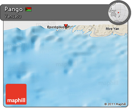Shaded Relief Panoramic Map of Pango