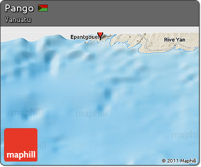 Shaded Relief Panoramic Map of Pango