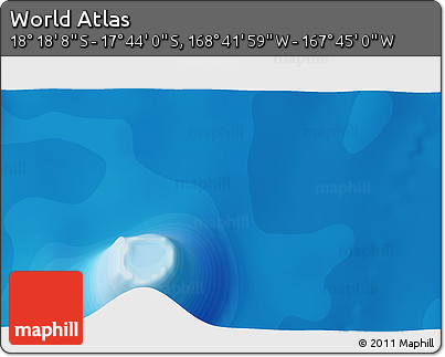 Political 3D Map of the Area around 18° 1' 4" S, 168° 13' 29" W