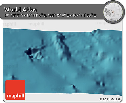 Satellite 3D Map of the Area around 18° 1' 4" S, 169° 13' 29" E