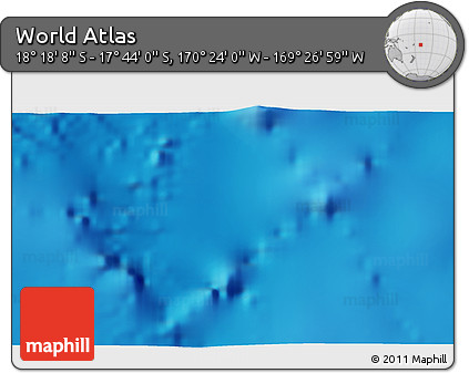 Physical 3D Map of the Area around 18° 1' 4" S, 169° 55' 30" W