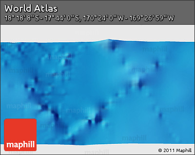 Physical 3D Map of the Area around 18° 1' 4" S, 169° 55' 30" W