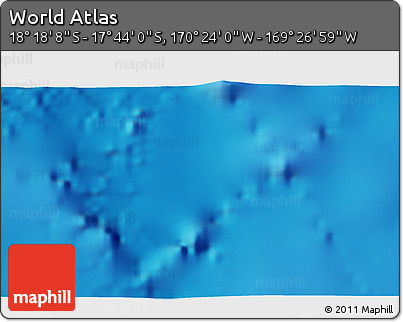 Physical 3D Map of the Area around 18° 1' 4" S, 169° 55' 30" W