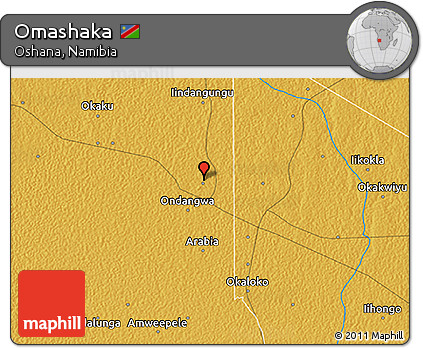 Physical 3D Map of Omashaka