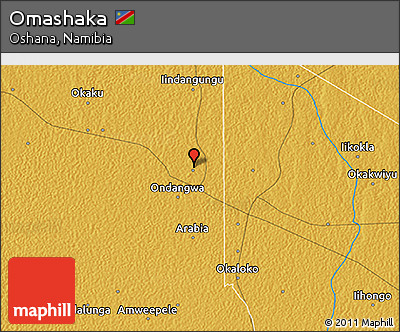 Physical 3D Map of Omashaka